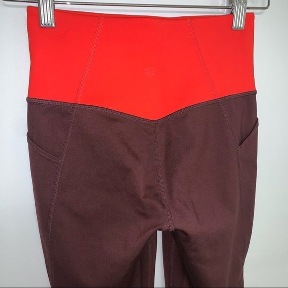 Athleta Leggings Size‎ Extra Small XS Burgundy Red Tenacity 7/8 Tight Powerlift - Picture 6 of 14